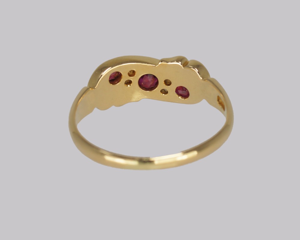Antique Ruby & Diamond Ring 18ct Gold Edwardian Ring Hallmarked Birmingham 1903 View XII