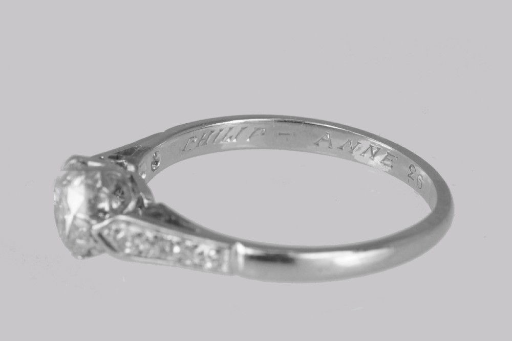 Antique Diamond Solitaire Ring 18ct Gold & PLAT Vintage 0.85ct Diamond Engagement Ring View VIII