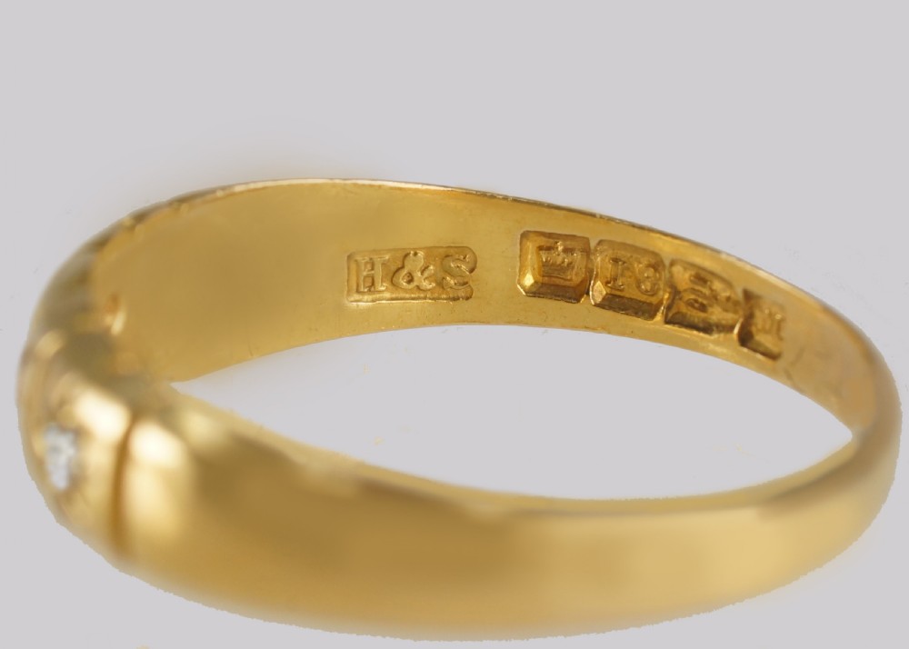 Victorian Diamond Trilogy Ring Antique 18ct Gold Three Stone Ring Chester 1895 View V