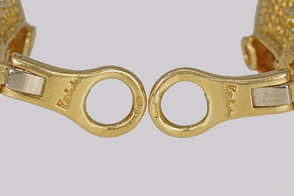 Vintage Kutchinsky Earrings 1960's 18ct Gold Abstract Floral Kutchinsky ear clips London 1962 View IX