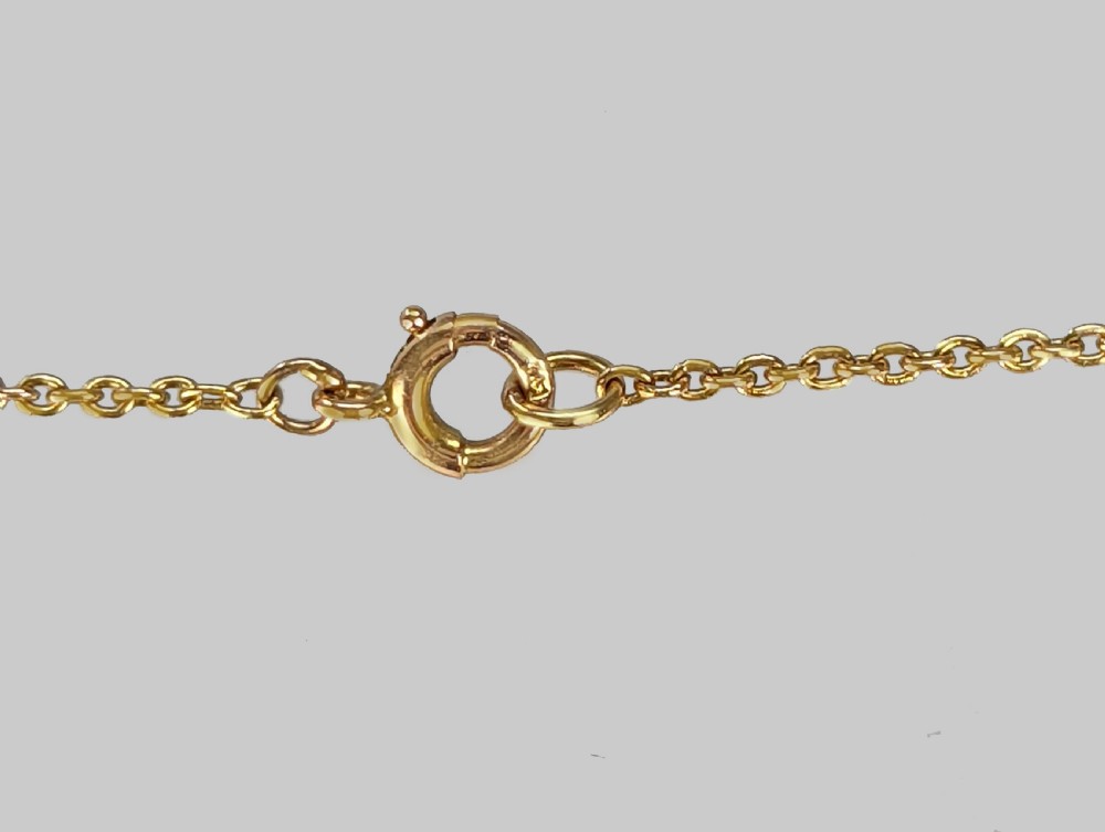 Edwardian Peridot & Seed Pearl Necklace 15ct Gold Antique Pendant Necklace circa 1905 View VI