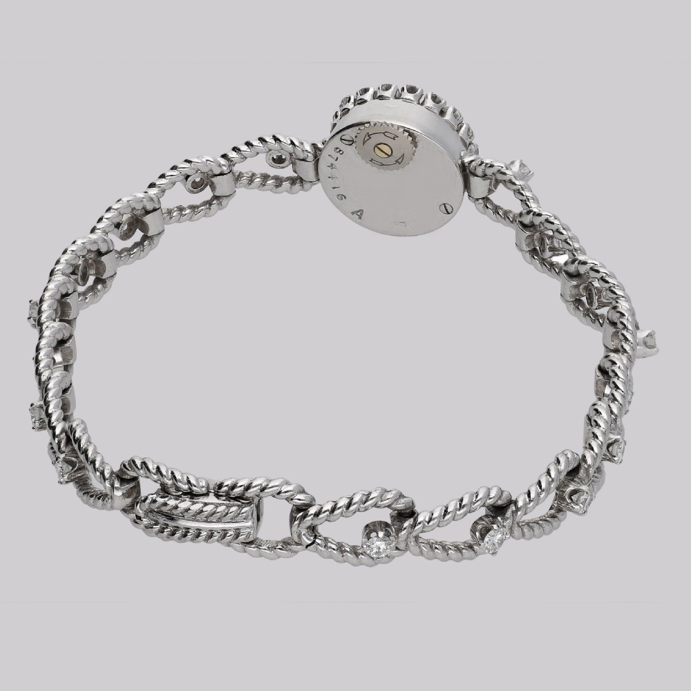 Jaeger-LeCoultre Diamond Bracelet Watch Ladies Vintage 18ct Gold 1950s Watch View XIII