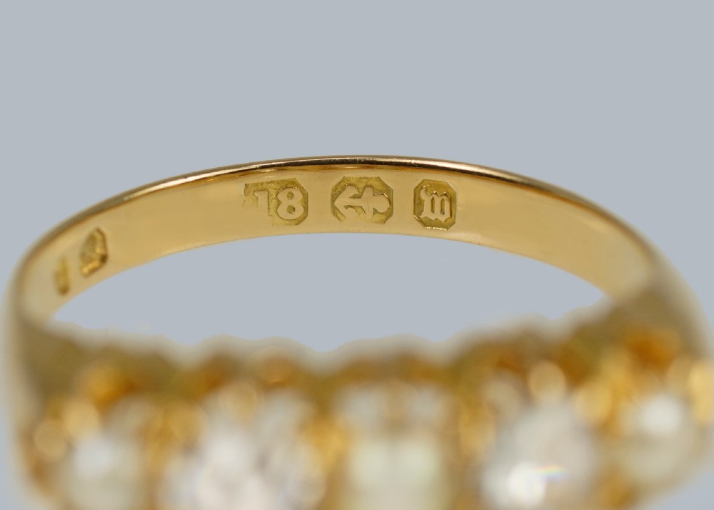 Victorian Pearl & Old Cut Diamond Ring 18ct Gold Antique Ring Hallmarked 1896 View IV