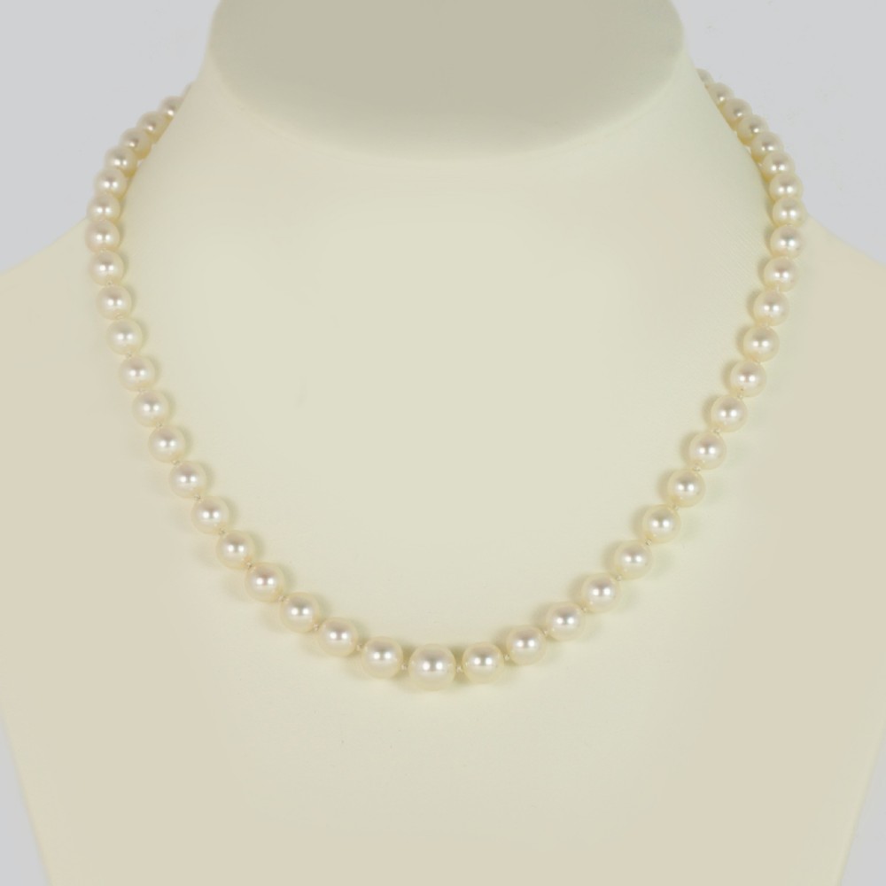 ART DECO PEARL NECKLACE DIAMOND CLASP Vintage 1920s Single Strand Antique Pearls View XIII