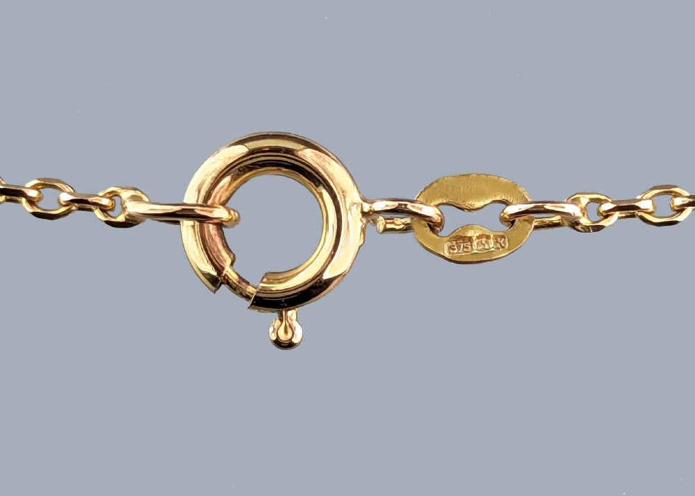 Art Nouveau Peridot Pendant and Chain Vintage 9ct Gold Antique Edwardian Pendant View VI
