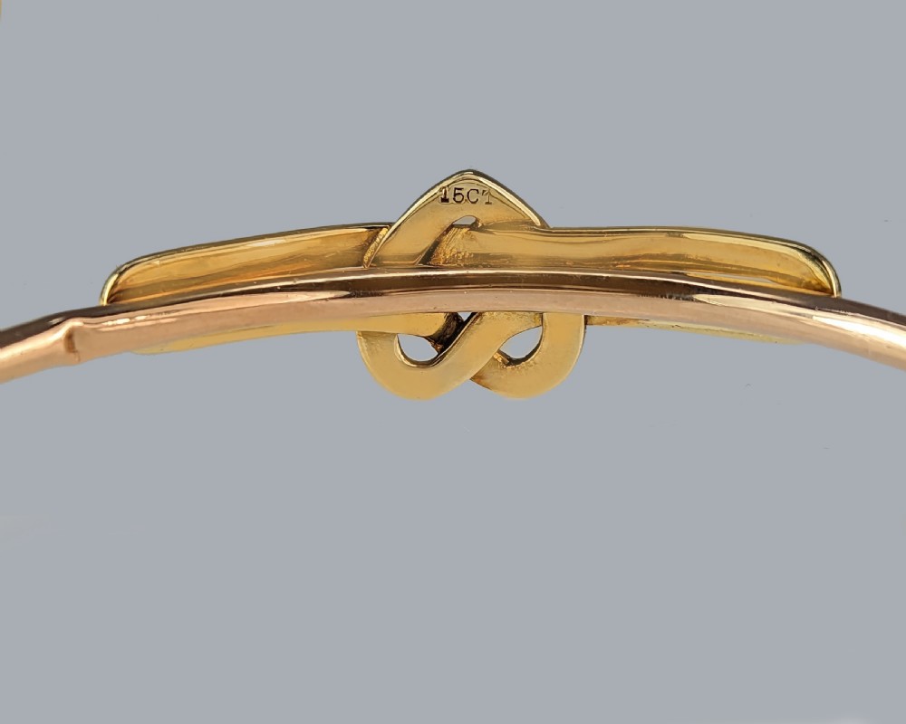 Antique Pearl Heart Bangle 15ct Gold Victorian Seed Pearl Bracelet Circa 1890 View VI