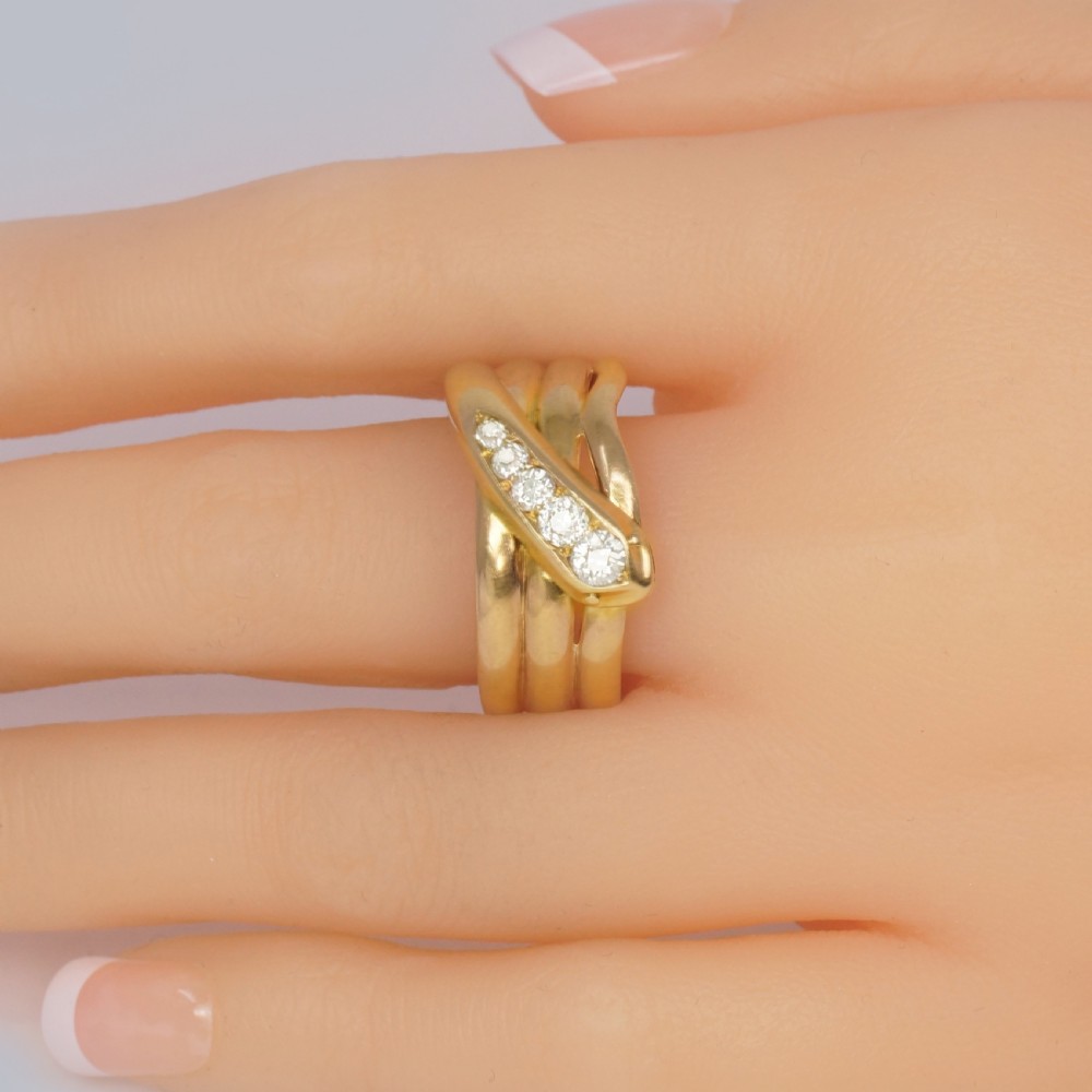 VICTORIAN DIAMOND SNAKE RING 18ct Gold Antique Coiled Serpent Ring Chester 1897 View III