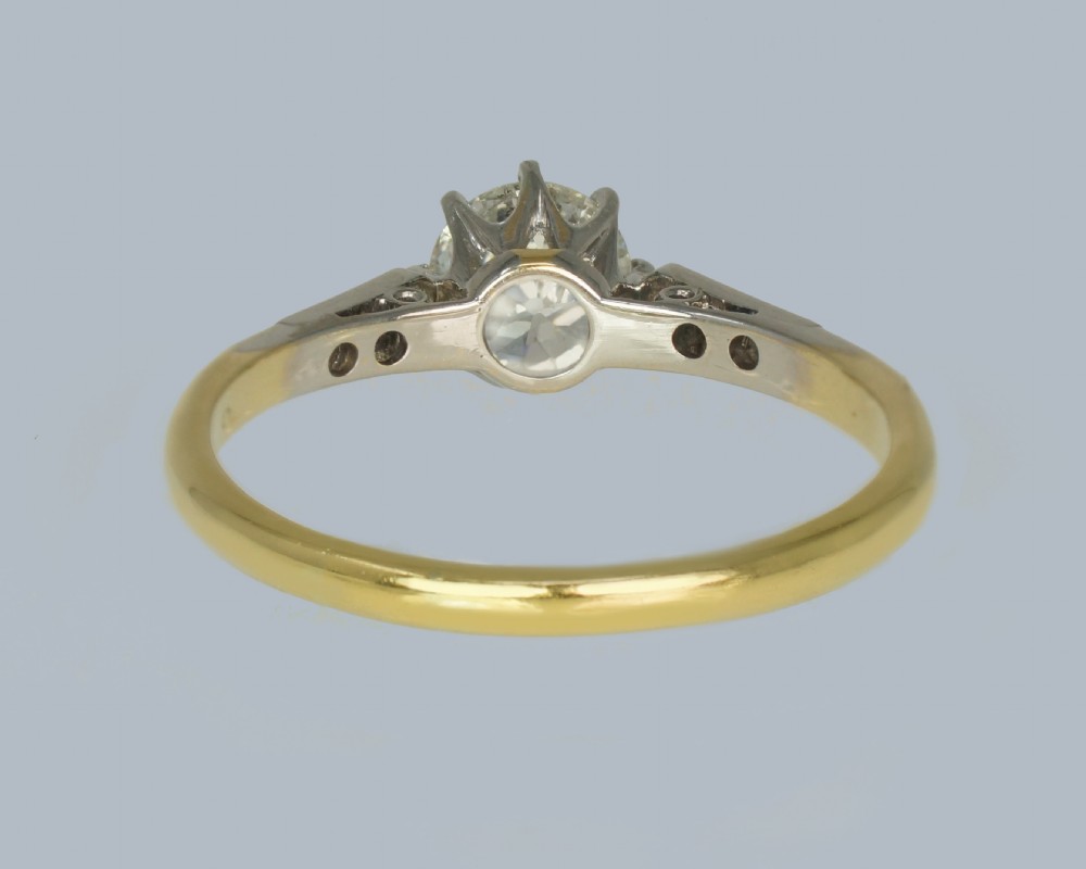 Solitaire Diamond Engagement Ring 18ct Yellow Gold Vintage 1930s Art Deco Ring View VIII
