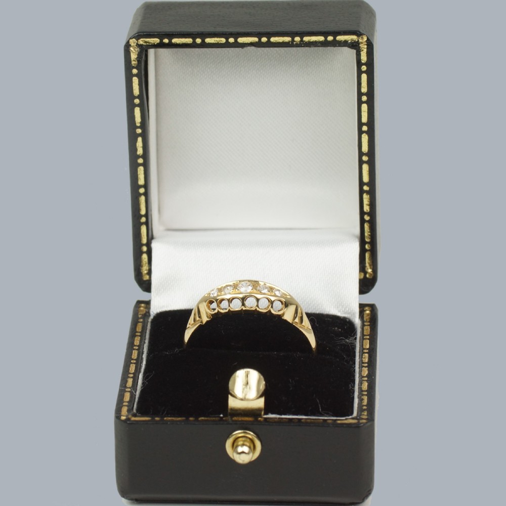 Edwardian Five-Stone Diamond Ring 18ct Gold Hallmarked Chester 1907 Antique Ring View VII