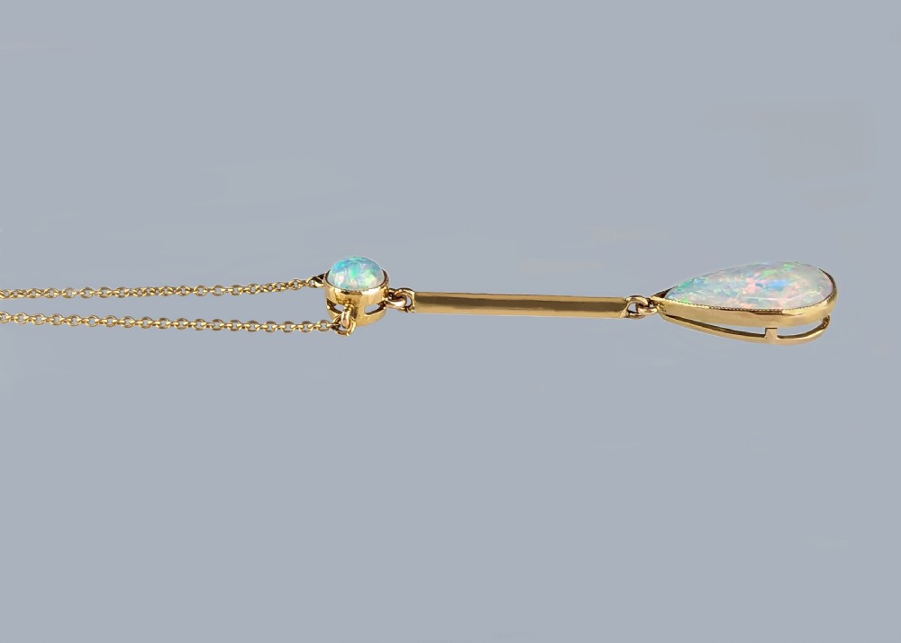 Antique Opal Necklace 15ct Gold Edwardian Pendant circa 1910 Vintage Opal Necklace View III