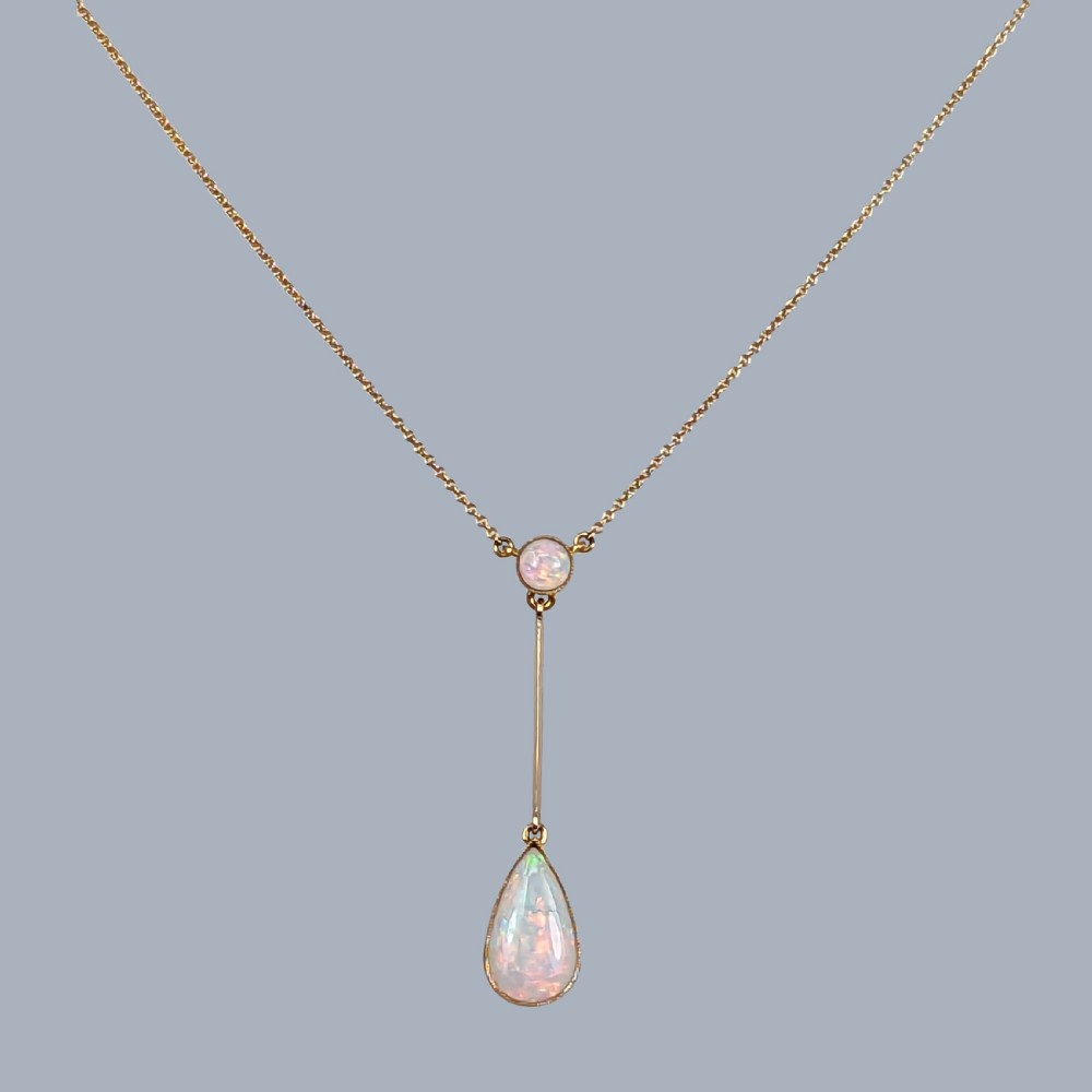 Antique Opal Necklace 15ct Gold Edwardian Pendant circa 1910 Vintage Opal Necklace View VII