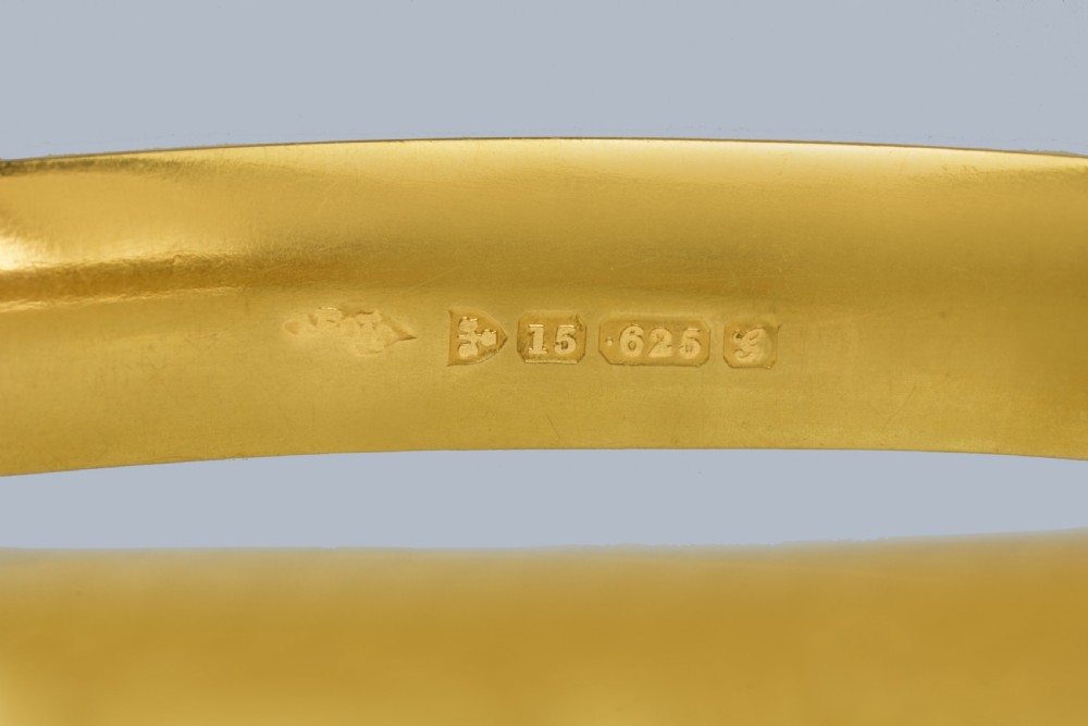 Edwardian 15ct Gold Foliate Bangle Antique Bracelet Chester 1907 Ornate Bangle View VI