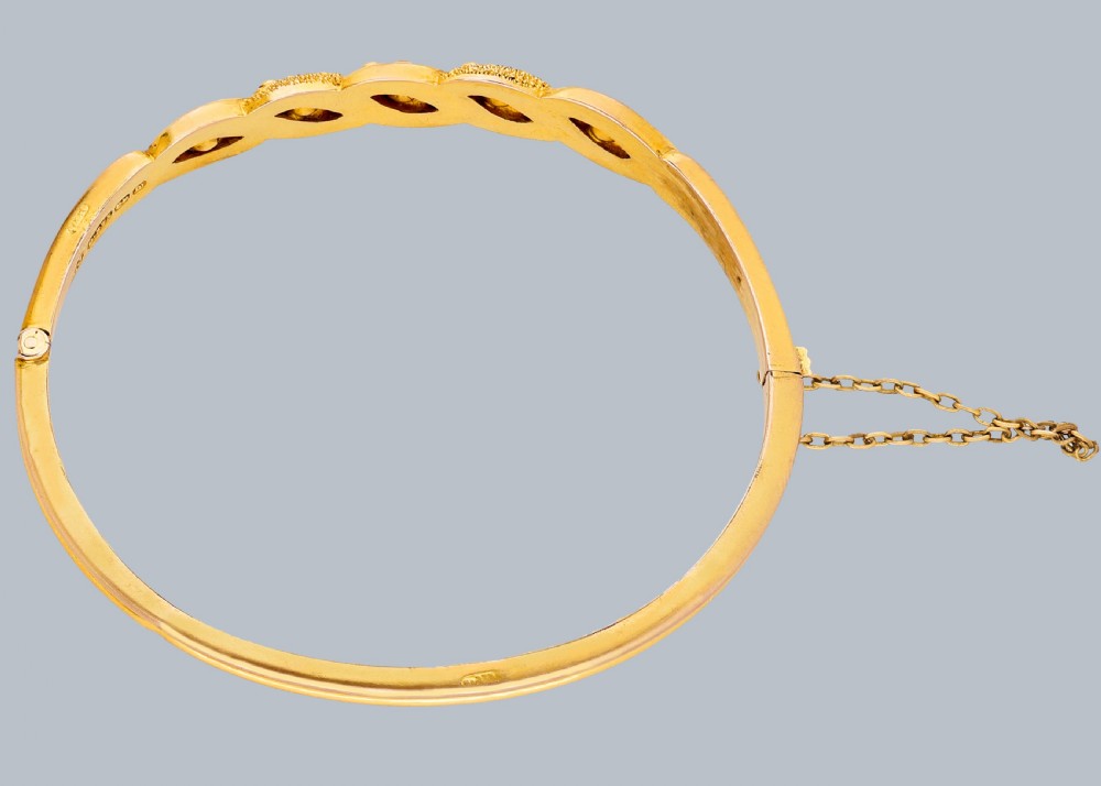 Victorian Ornate Bangle 9ct Gold Hallmarked 1886 Antique Rope Twist Bracelet View V