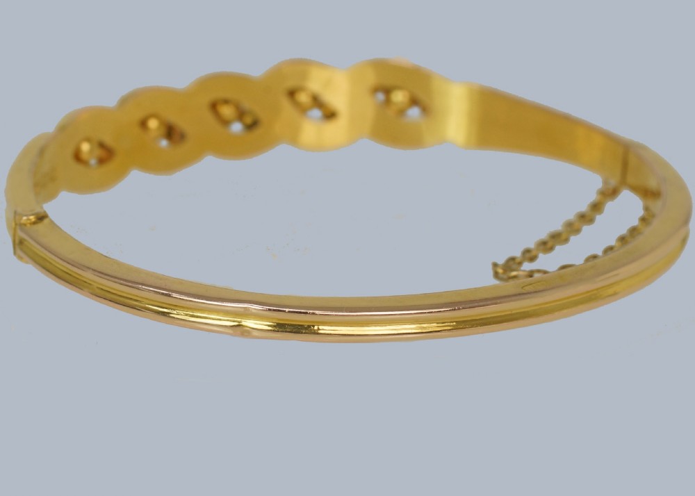 Victorian Ornate Bangle 9ct Gold Hallmarked 1886 Antique Rope Twist Bracelet View VII