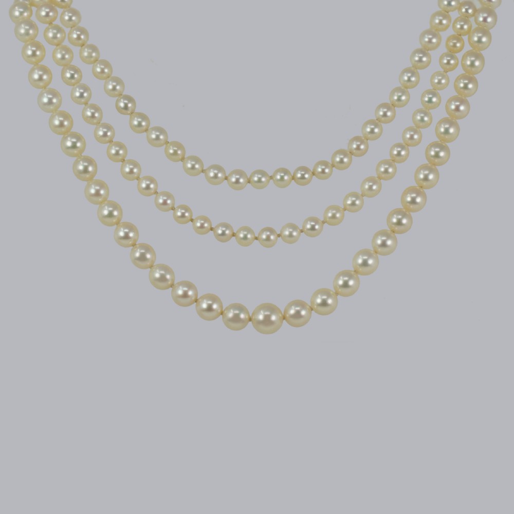 Vintage Cropp and Farr Long Pearl Necklace 50