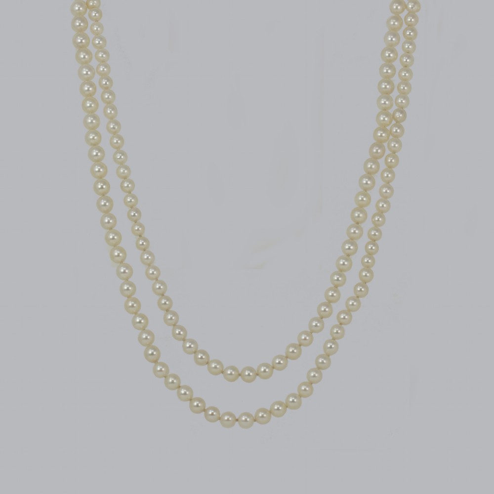 Vintage Cropp and Farr Long Pearl Necklace 50