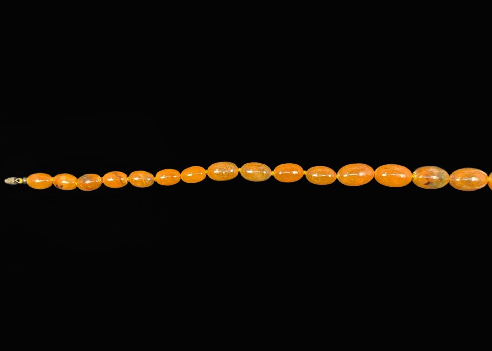 Antique Butterscotch Amber Necklace Graduated Large Beads 30