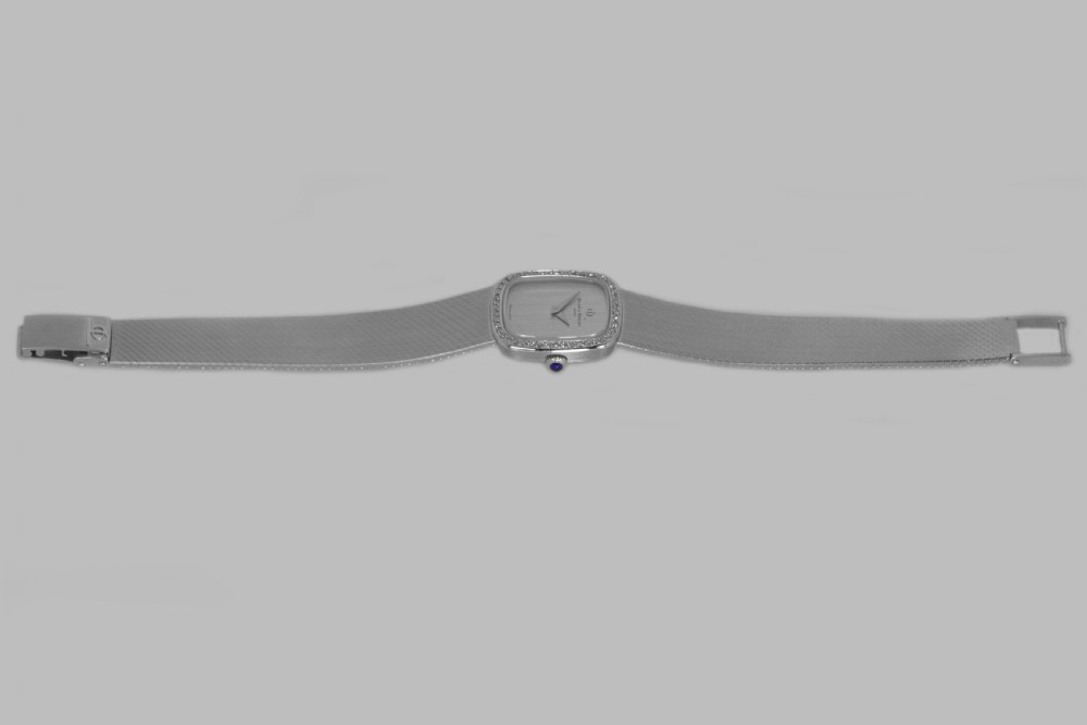 Vintage  Baume & Mercier Diamond Watch Ladies 18ct Gold Manual Wind 1960s Bracelet Watch View XII
