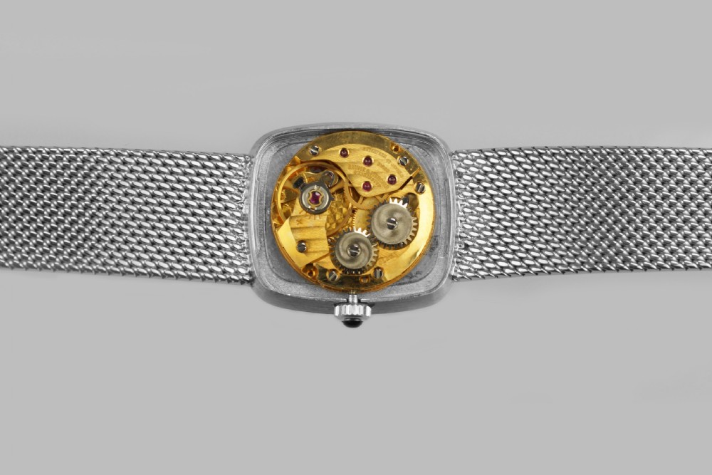 Vintage  Baume & Mercier Diamond Watch Ladies 18ct Gold Manual Wind 1960s Bracelet Watch View XIV