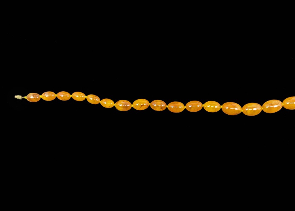 Butterscotch Amber Necklace Vintage Graduated Large Beads 33