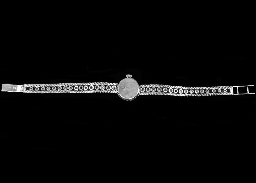 Omega Diamond Watch 18ct Gold Vintage 1960s Manual Wind Ladies Bracelet Watch View IX