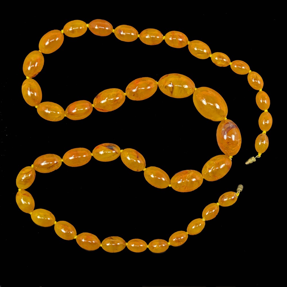 Vintage Butterscotch Baltic Amber Necklace – Graduated Beads 33