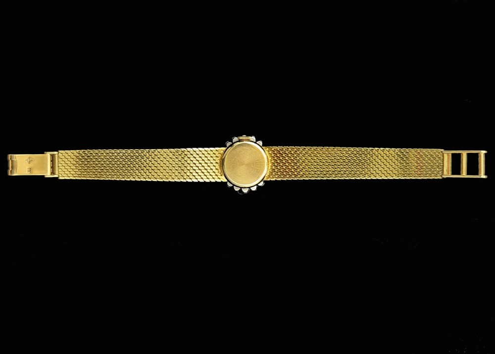 Exquisite Vintage Rolex Ladies Diamond Watch – 18ct Gold - Diamond Bezel – Manual Wind Cal. 1400 - 1950s Cocktail Watch View XI