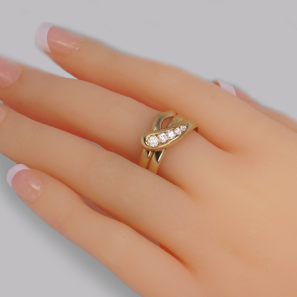 Victorian 18ct yellow gold coiled serpent ring set with five graduated old cut diamonds along the snake head. View XI