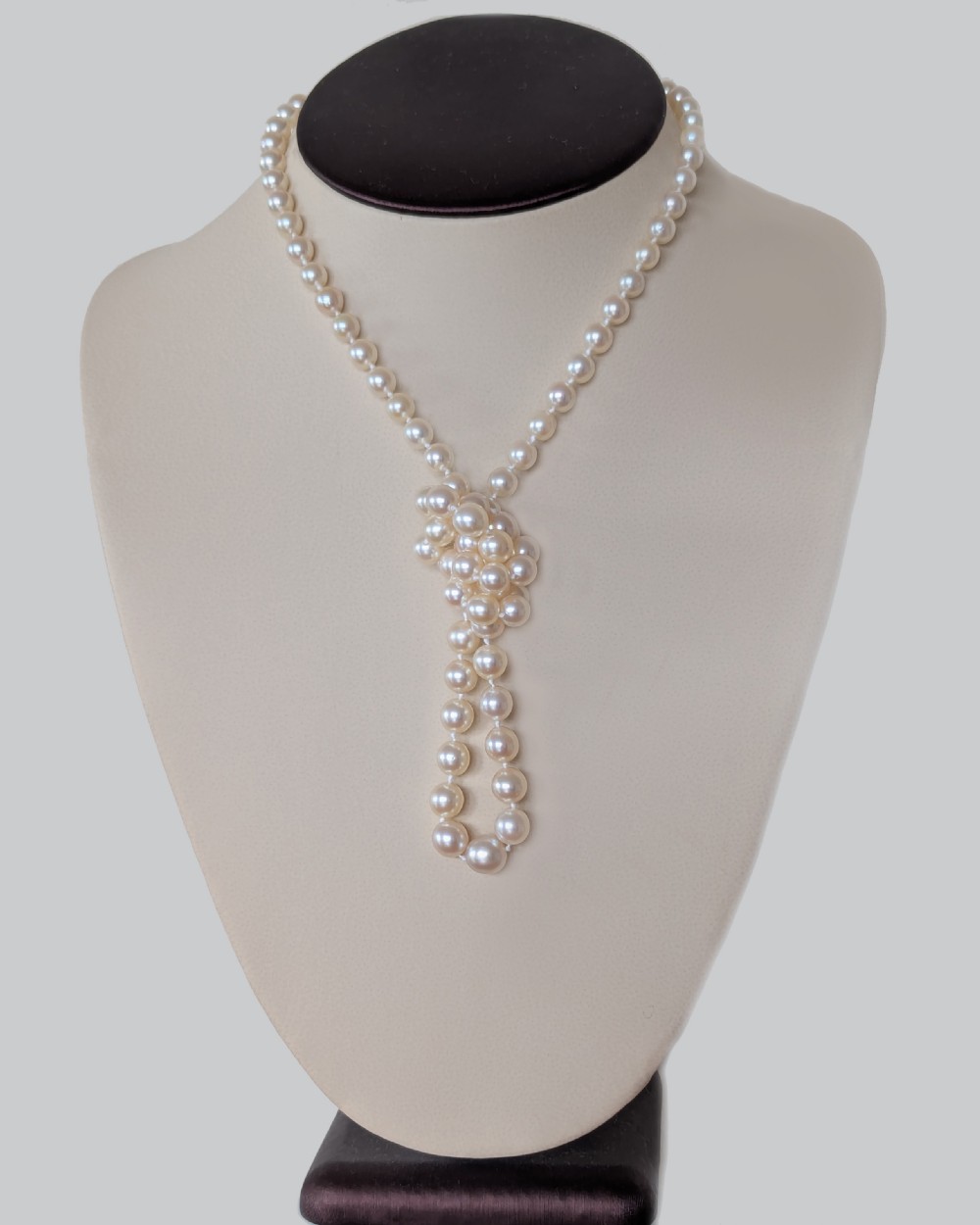 Superb Long 1950s Cultured Pearl Necklace, 31.5”, 14ct Gold Star Clasp View IV