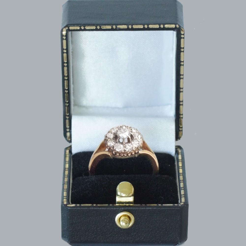 Exquisite Antique Old Cut Diamond Cluster Ring in 18ct Gold, Edwardian ca 1910 View VII