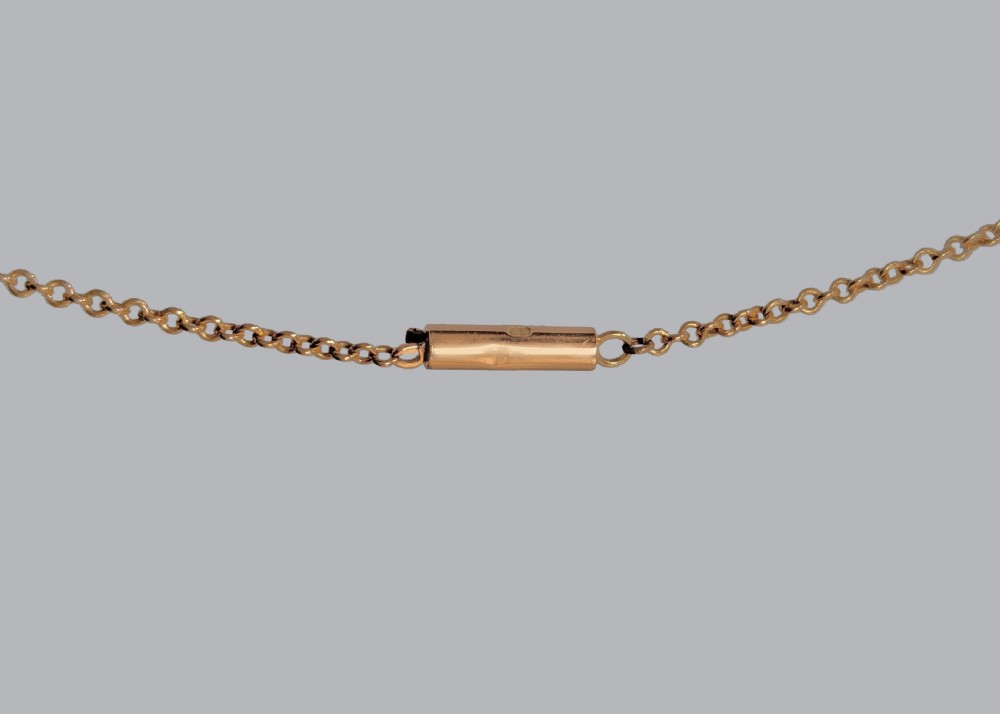 Elegant Edwardian Aquamarine and White Sapphire Necklace in 15ct Gold, Foliate Drop Pendant ca 1910 View XI