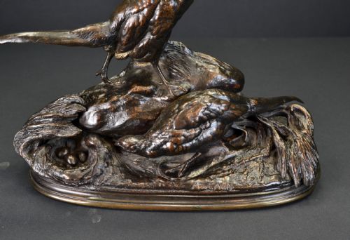 fig 1. Bronze Pheasant group with nest and eggs by Auguste Nicholas Cain ( 1822-1894 )