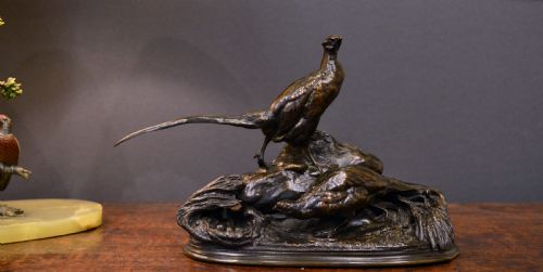 fig 2. Bronze Pheasant group with nest and eggs by Auguste Nicholas Cain ( 1822-1894 )
