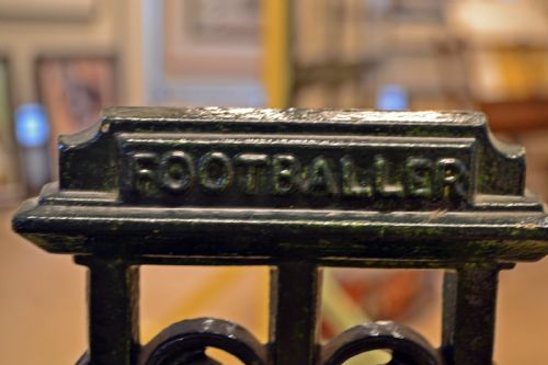RARE 19TH CENTURY CAST IRON FOOTBALLER STICK STAND - ADDITIONAL PHOTO 1