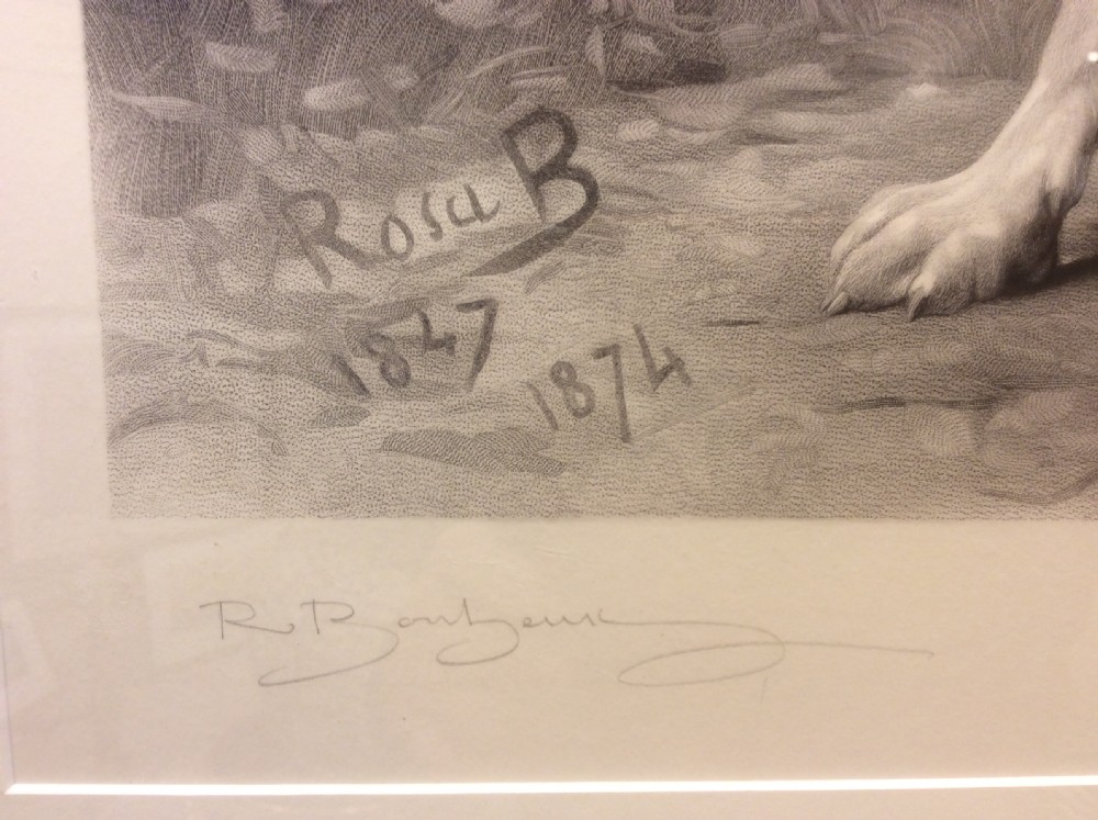 Rosa Bonheur. An exceptional engraving...A Limier Briquet Hound / Fox Hound. Rosa Bonheur.  View IV