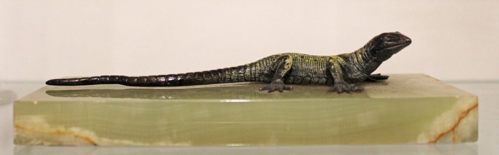 Austrian cold painted bronze lizard View II
