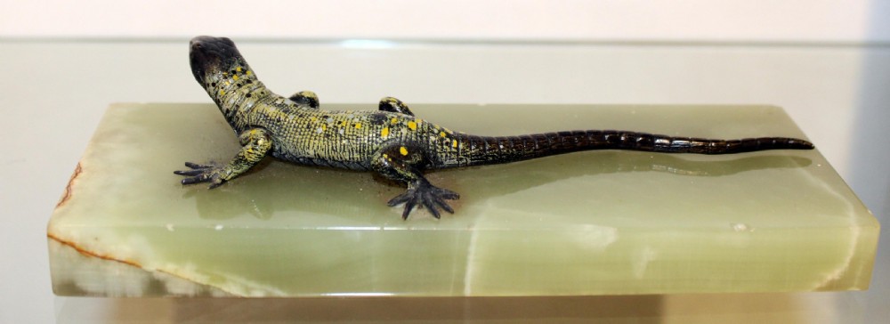 Austrian cold painted bronze lizard View III