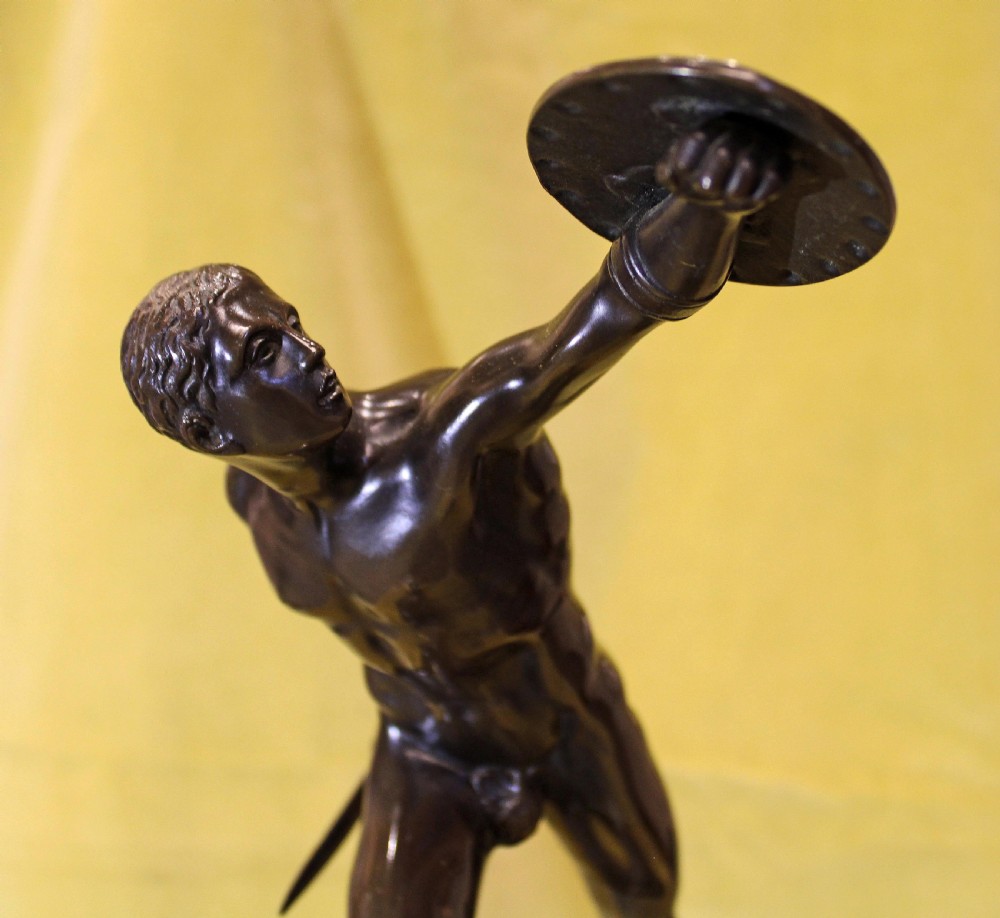 Fine Bronze. The Borghese Gladiator View II