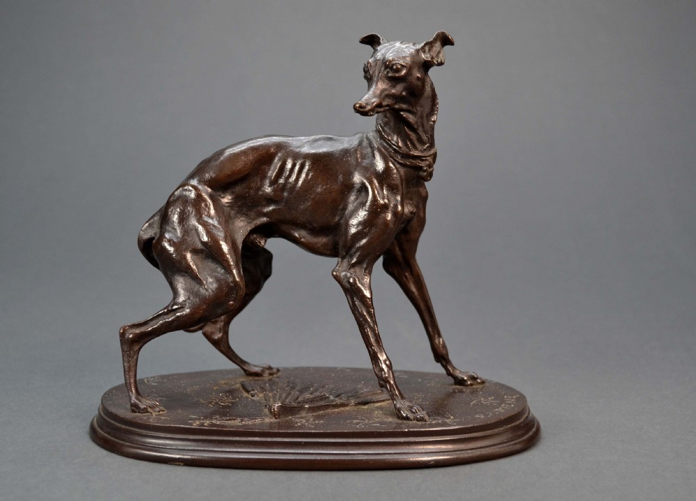Bronze Italian Greyhound by P. J. Mene