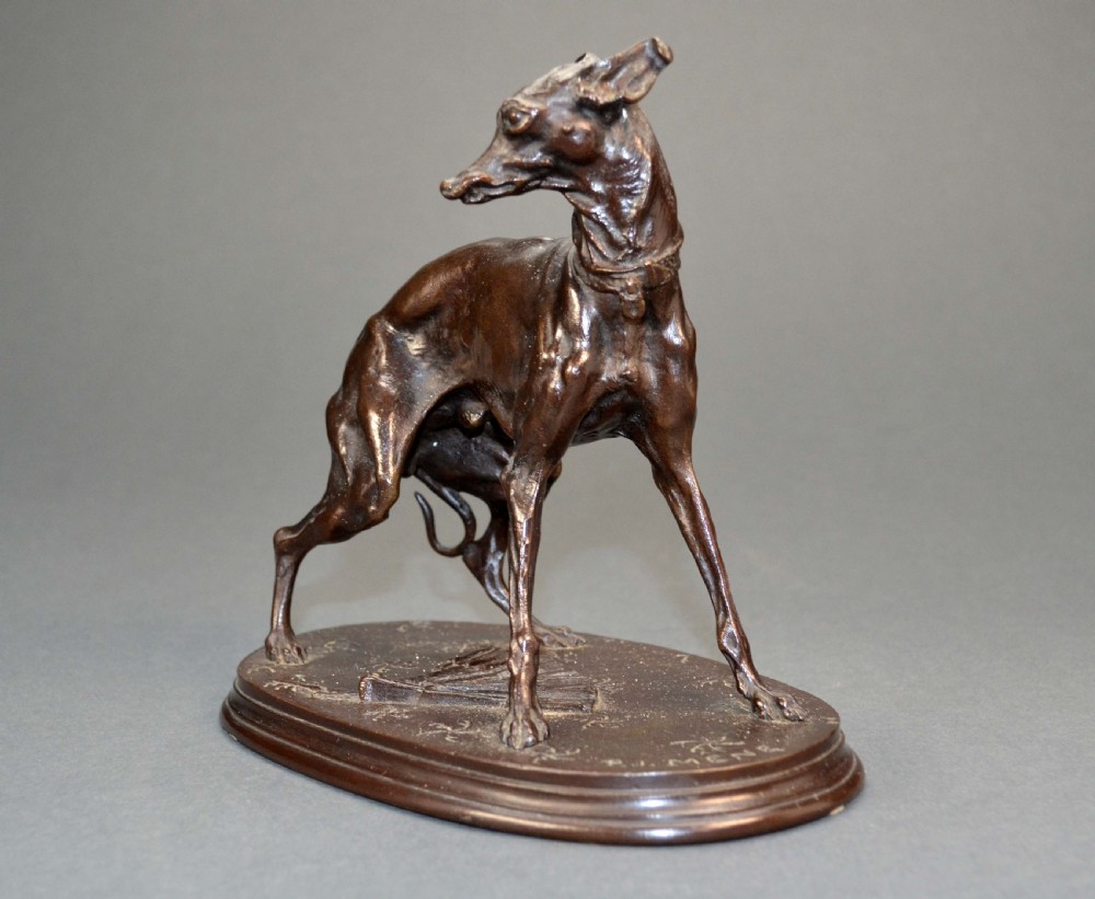 Bronze Italian Greyhound by P. J. Mene View III