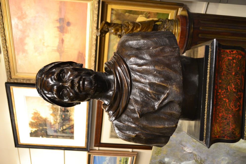 Large and impressive bronze bust of Mustafa Kemel Ataturk View IV