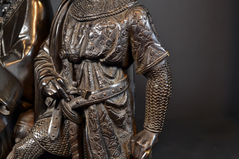 A superb 19th century bronze of 'The Signing of the Magna Carta by Francois Theodore Devaulx View III
