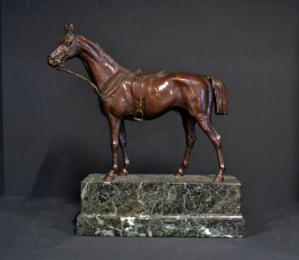 A magnificent  large and impressive equestrian bronze by Franz Bergman