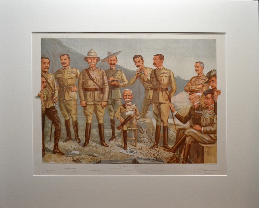 A genuine double page unfolded Vanity Fair print ' A General Group '  Nov 29th 1900