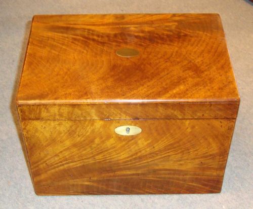 Fine Quality Victorian Golden Mahogany Stationery Box.