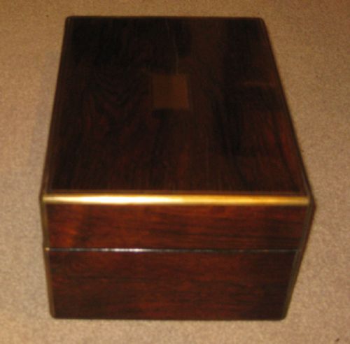 BEAUTIFUL VICTORIAN ROSEWOOD BRASS BANDED VANITY BOX - ADDITIONAL PHOTO 5