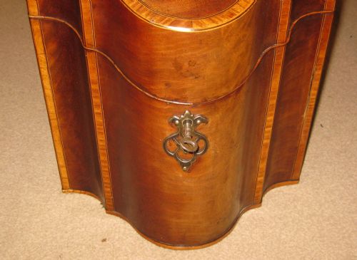 UNUSUALLY LARGE GEORGIAN INLAID MAHOGANY KNIFE BOXSTATIONERY CABINET - ADDITIONAL PHOTO 1