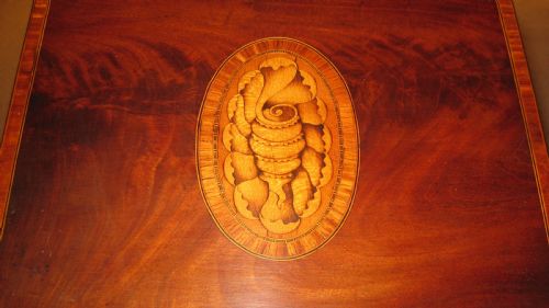 UNUSUALLY LARGE GEORGIAN INLAID MAHOGANY KNIFE BOXSTATIONERY CABINET - ADDITIONAL PHOTO 3