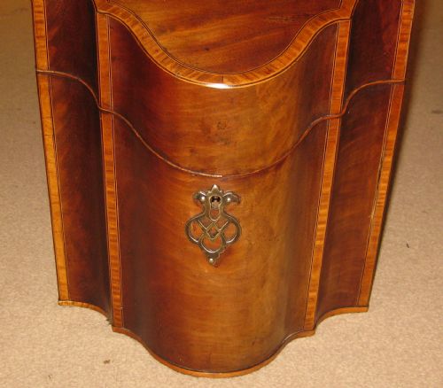 UNUSUALLY LARGE GEORGIAN INLAID MAHOGANY KNIFE BOXSTATIONERY CABINET - ADDITIONAL PHOTO 4