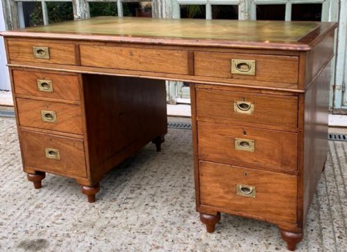 FINE QUALITY SOLID MAHOGANY MILITARY CAMPAIGN DESK - ADDITIONAL PHOTO 10